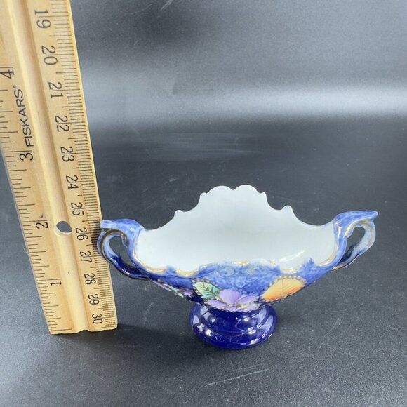 Vintage Germany Fien Porcelain Basket Dish Small Miniature Dish With Handles VTG - Picture 2 of 11